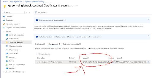 Add Client Secret