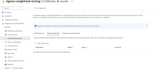 Add Client Secret