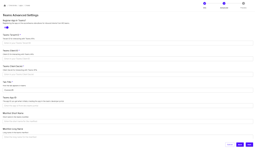 Add Teams App in Directory