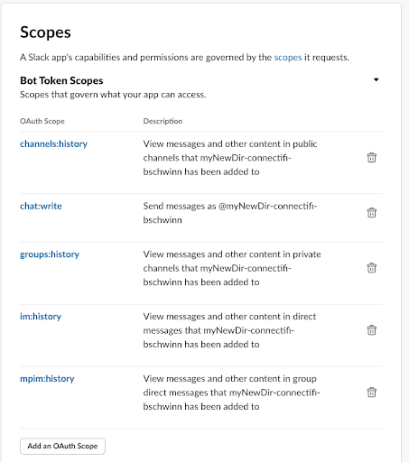 Slack Scopes